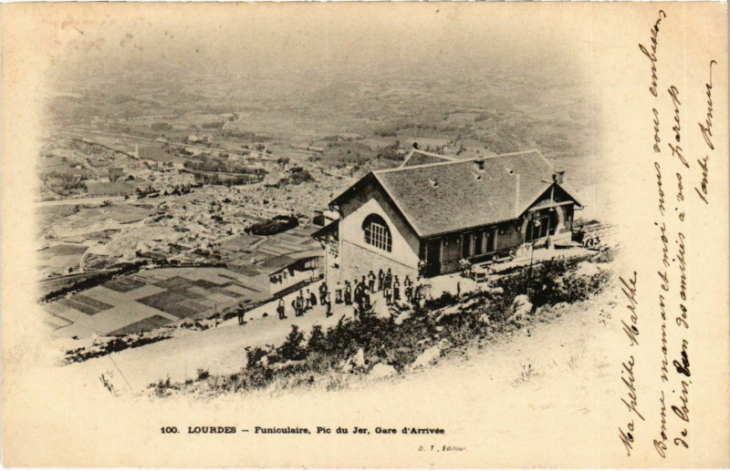 Carte postale ancienne Lourdes Funiculaire Pic du Jer à Lourdes