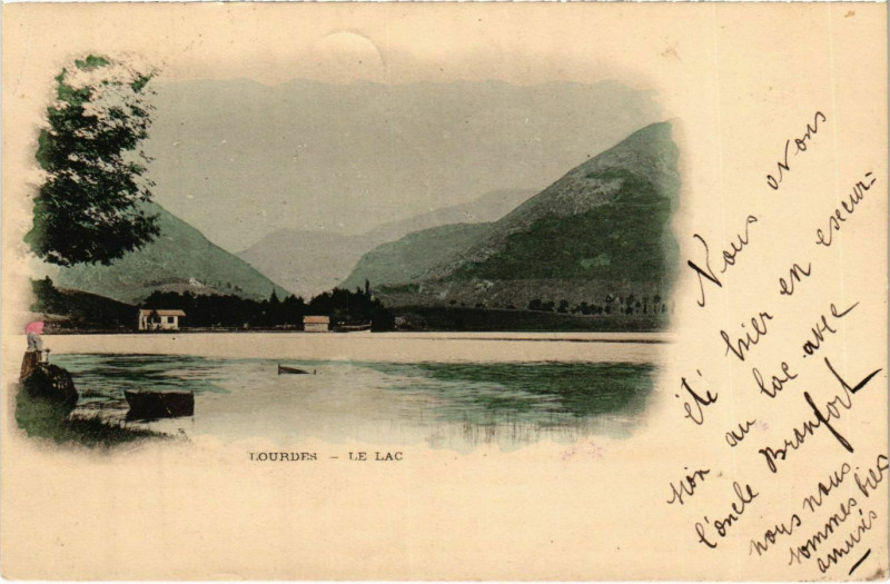 Carte postale ancienne Lourdes Le Lac à Lourdes