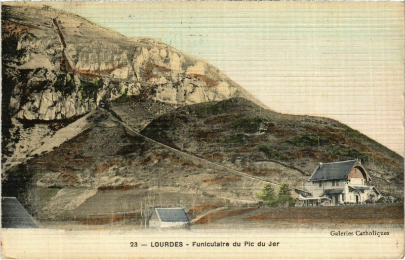 Carte postale ancienne Lourdes Funiculaire du Pic du Jer à Lourdes