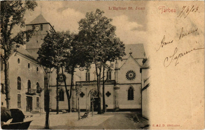 Carte postale ancienne Tarbes L'Eglise St. Jean à Tarbes