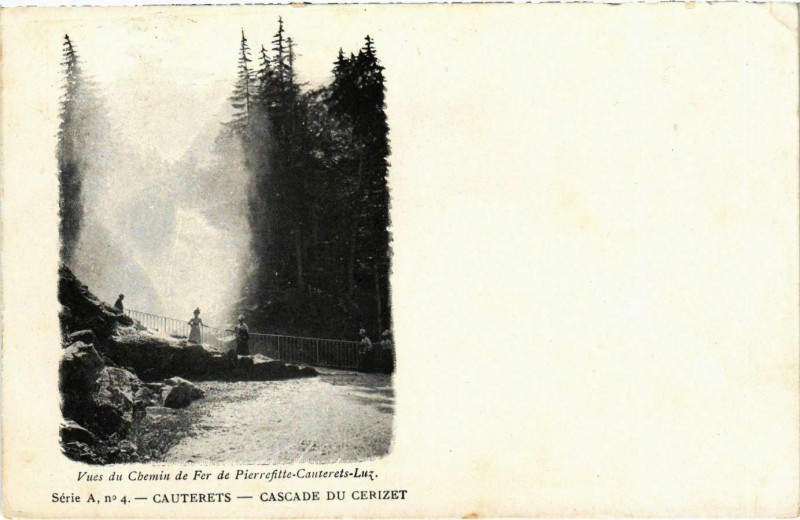Carte postale ancienne Cauterets Cascade du Cerizet à Cauterets
