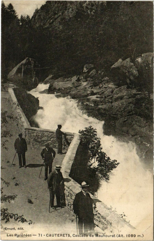 Carte postale ancienne Cautertes Cascade de Mauhourat