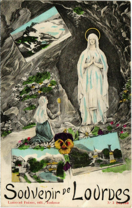 Carte postale ancienne Souvenir de Lourdes à Lourdes