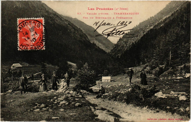 Carte postale ancienne Vallée d'Aure Tramesaygues-val du Rieumajou a fredancon