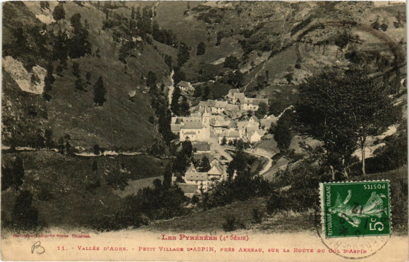 Carte postale ancienne Vallée d'Aure Petit Village d'Aspin