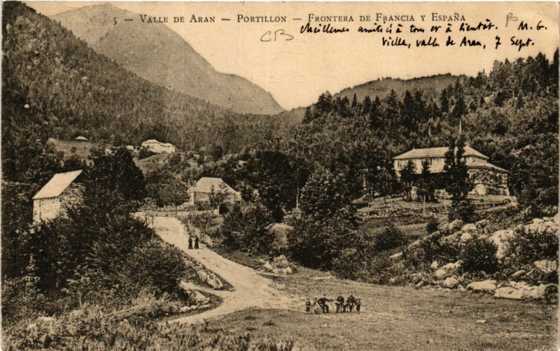 Carte postale ancienne Valle de Aran Portillon-Frontera de Francia y Espana