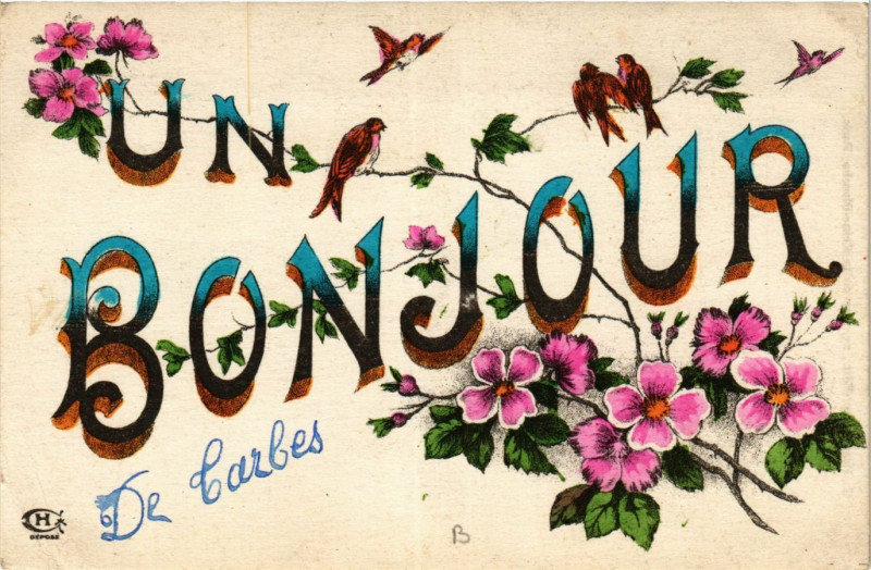 Carte postale ancienne Un Bonjour de Tarbes à Tarbes