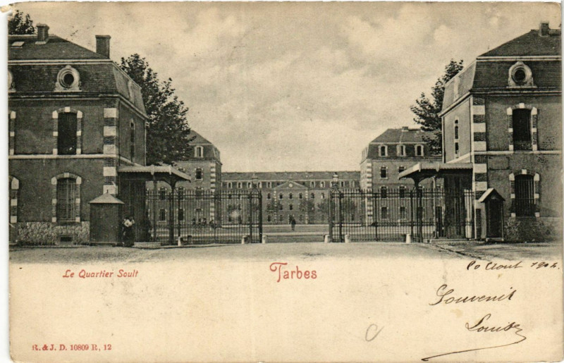 Carte postale ancienne Tarbes Le Quartier Soult à Tarbes