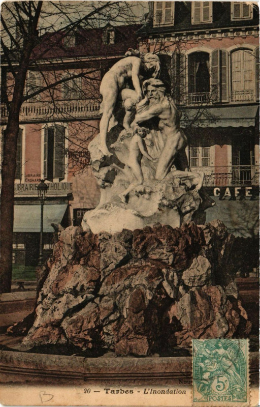 Carte postale ancienne Tarbes L'Inondation à Tarbes