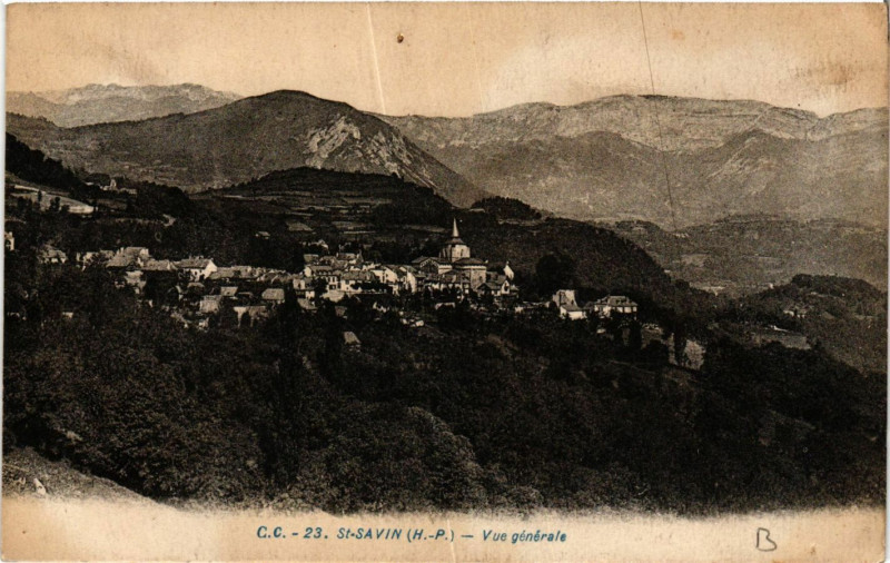 Carte postale ancienne Saint-Savin Vue générale à Saint-Savin