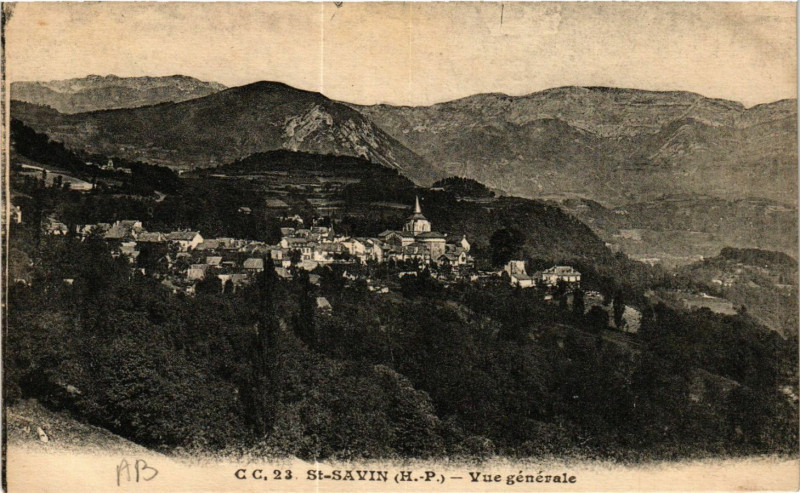 Carte postale ancienne Saint-Savin Vue générale à Saint-Savin