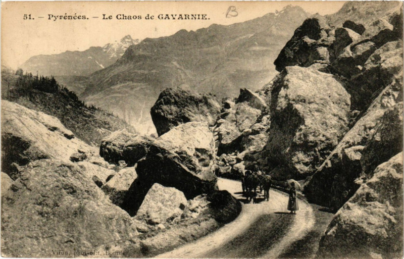 Carte postale ancienne Pyrenées Le Chaos de Gavarnie