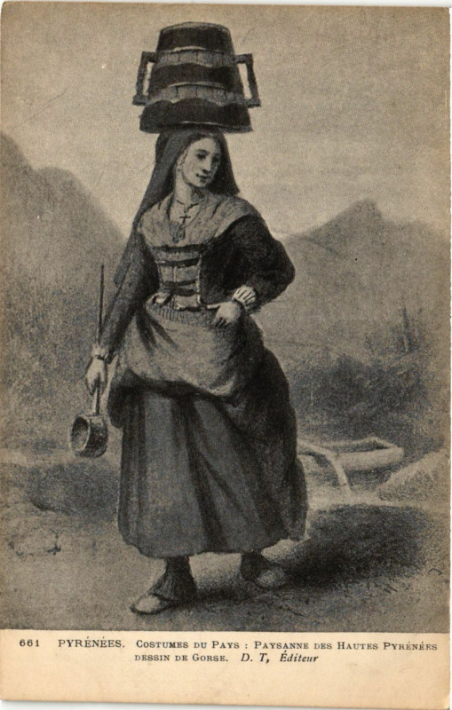 Carte postale ancienne Pyrenées Costumes du Pays-Paysanne des Hautes Pyrenées