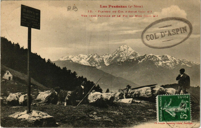 Carte postale ancienne Plateau du Col d'Aspin