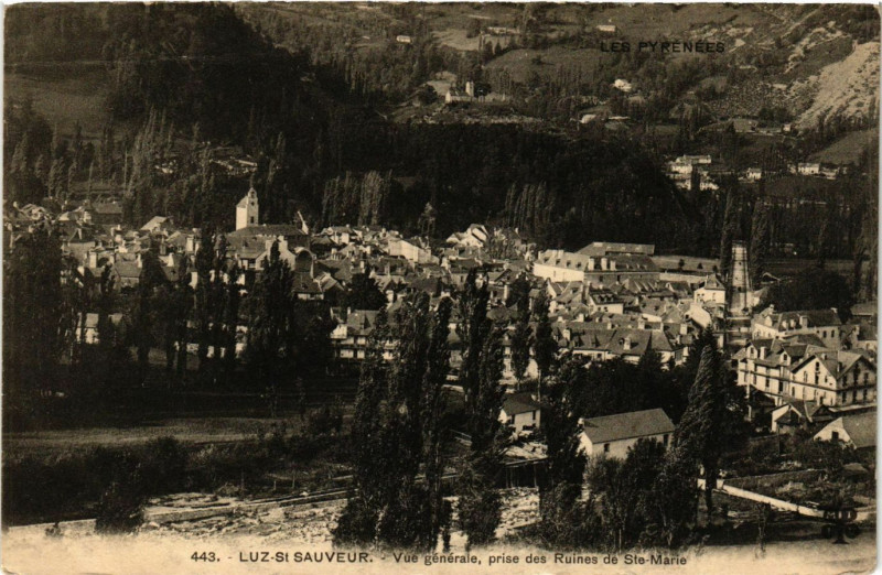Carte postale ancienne Luz-St Sauveur Vue générale à Uz