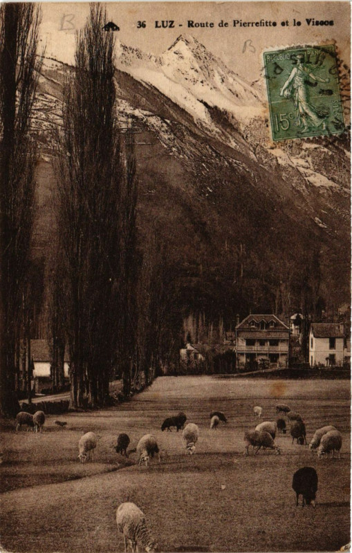 Carte postale ancienne Luz Route de Pierrefitte et le Viscos à Viscos