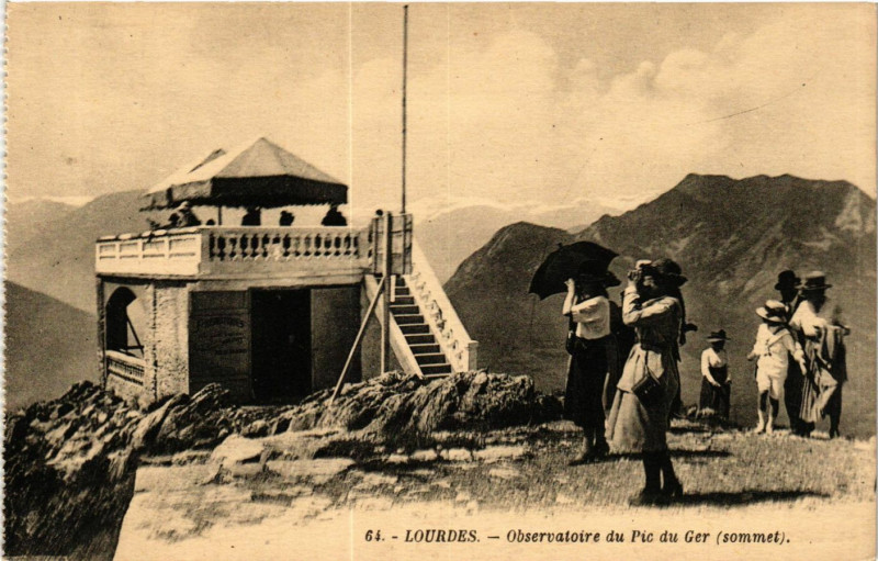 Carte postale ancienne Lourdes Observatoire du Pic du Ger à Lourdes