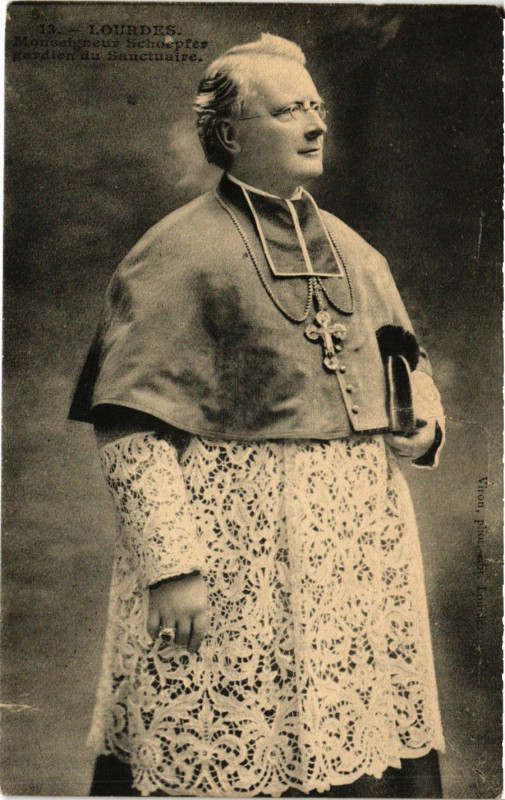 Carte postale ancienne Lourdes Monseigneur Sehoepfer gardien du Sanctuaire à Lourdes