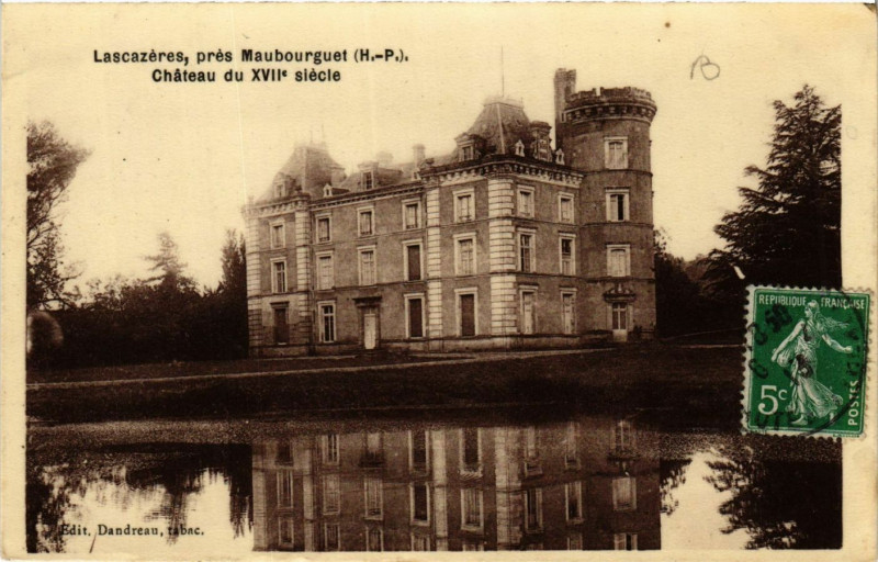 Carte postale ancienne Lascazeres Chateau du XVIIe siecle à Lascazères