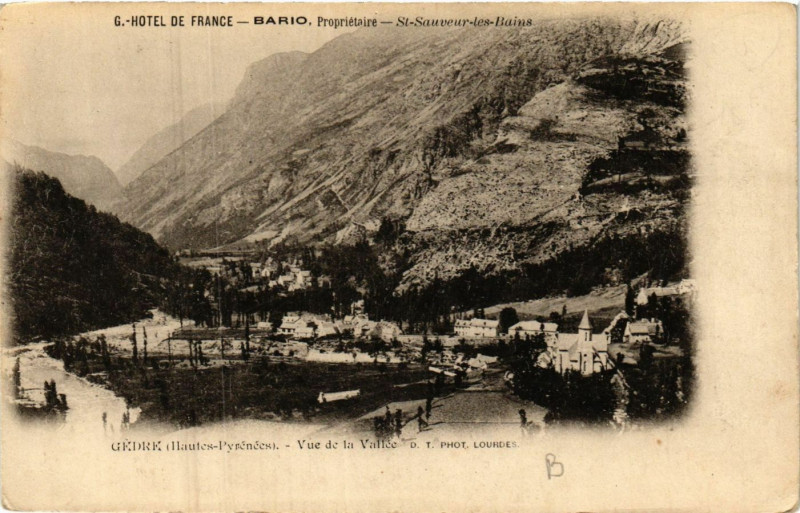 Carte postale ancienne Gedre Vue de la Vallée
