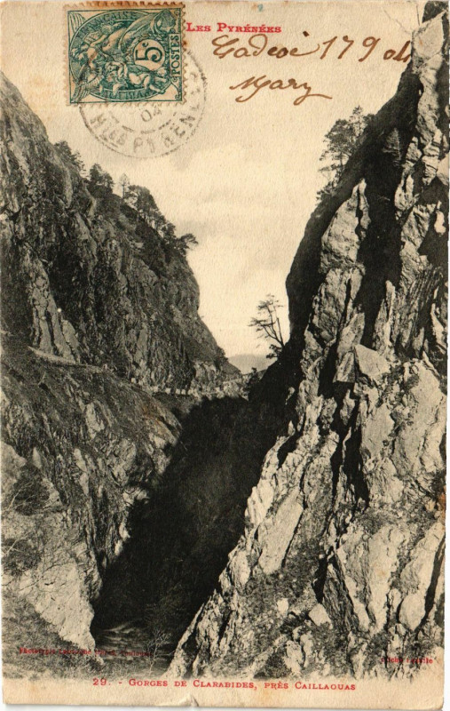 Carte postale ancienne Gorges de Clarabides