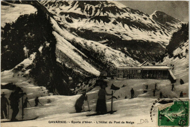 Carte postale ancienne Gavarnie Sports d'hiver-L'Hotel du Pont de Neige