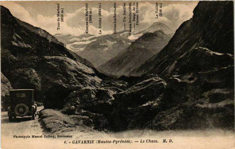 Carte postale ancienne Gavarnie Le Chaos