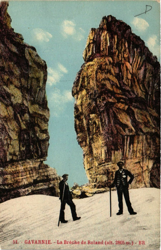 Carte postale ancienne Gavarnie La Breche de Roland