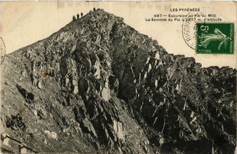 Carte postale ancienne Excursion au Pic du Midi Le Sommet du Pic