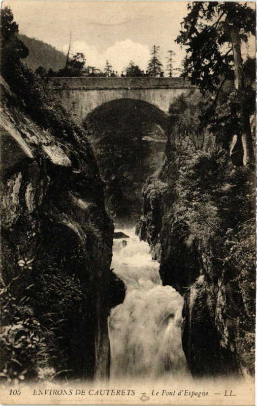 Carte postale ancienne Env. De Cauterets Le Pont d'Espagne à Cauterets