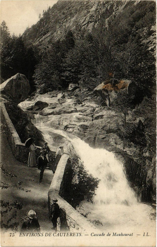 Carte postale ancienne Env. De Cauterets Cascade de Mauhourat à Cauterets