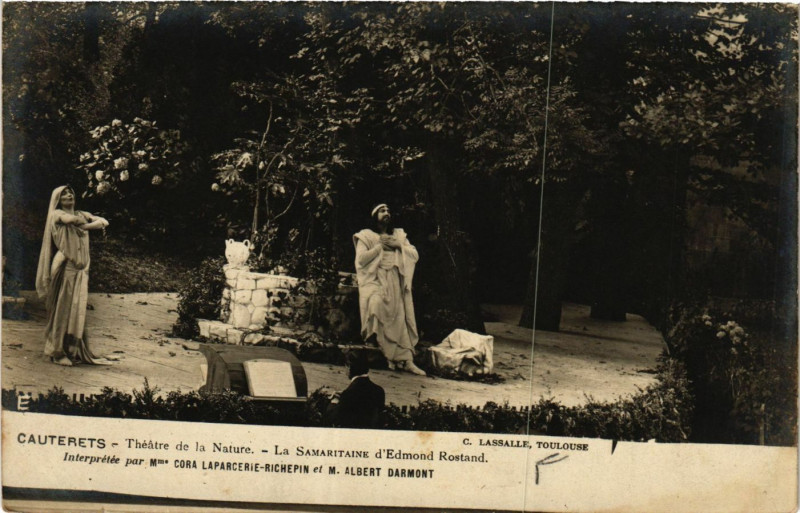 Carte postale ancienne Cauterets Theatre de la Nature-La Samaritaine d'Edmond Rostand à Cauterets