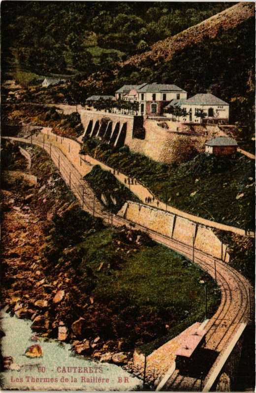 Carte postale ancienne Cauterets Les THERMes de la RAIlliere à Cauterets