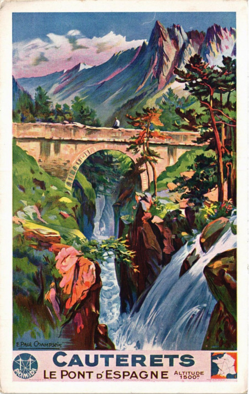 Carte postale ancienne Cauterets Le Pont d'Espagne à Cauterets