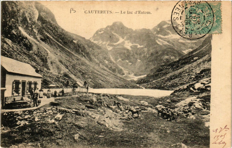 Carte postale ancienne Cauterets Le Lac d'Estom à Cauterets