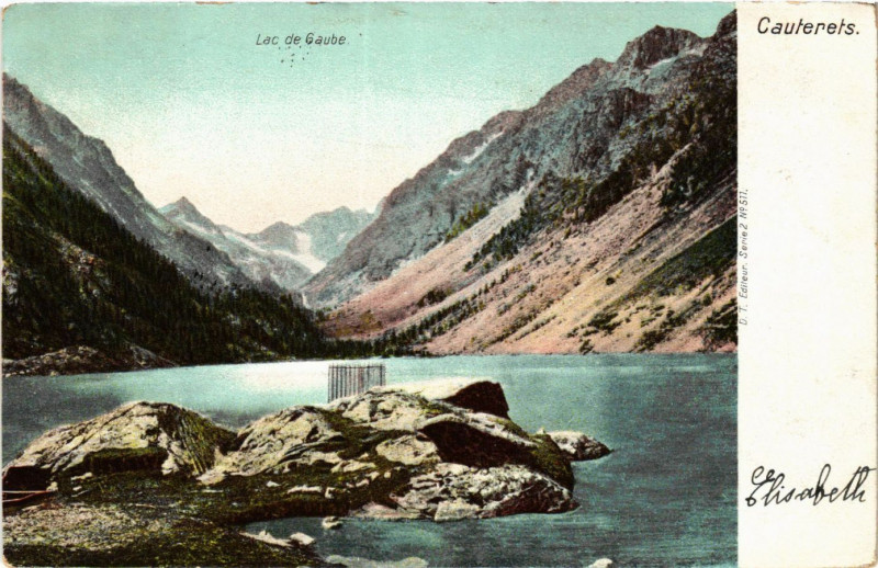 Carte postale ancienne Cauterets Lac de Gaube à Cauterets