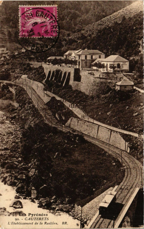 Carte postale ancienne Cauterets L'Etabl. de la RAIlliere à Cauterets