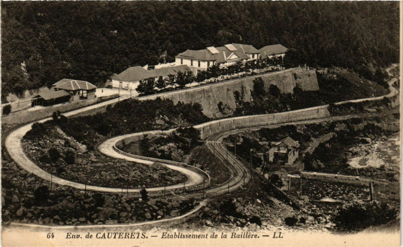 Carte postale ancienne Cauterets Etabl. de la RAIllere à Cauterets