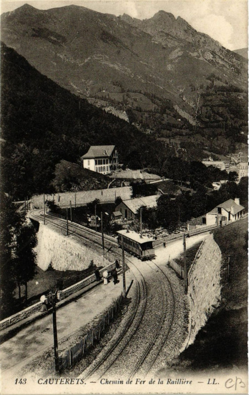 Carte postale ancienne Cauterets Chemin de Fer de la RAIlliere à Cauterets
