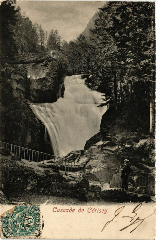 Carte postale ancienne Cascade de Cerisey à Ris