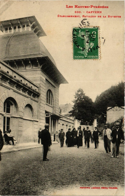 Carte postale ancienne Capvern Etabl. Pavillon de la Buvette à Capvern