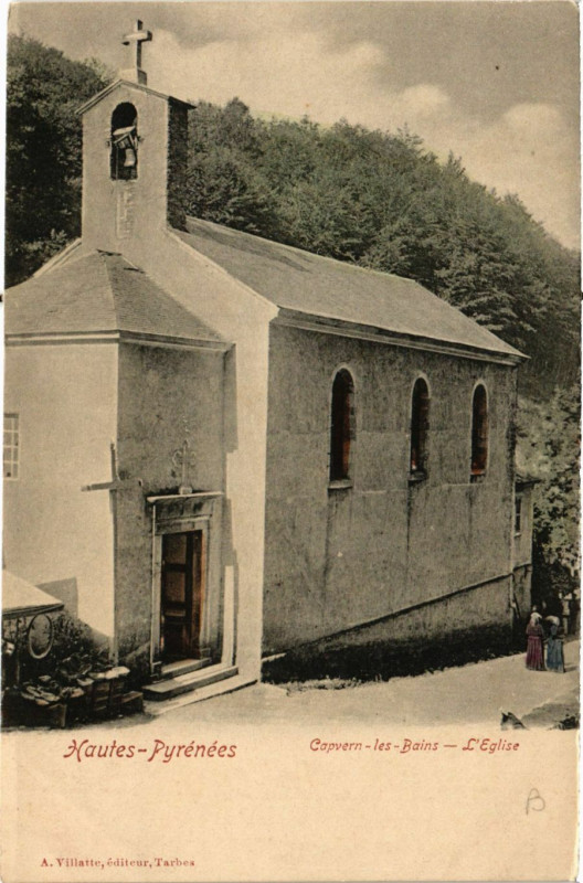 Carte postale ancienne Capvern-les-Bains L'Eglise à Capvern