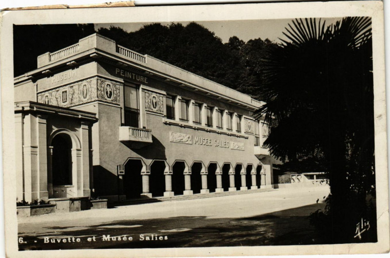 Carte postale ancienne Buvette et Musée Salies à Lies