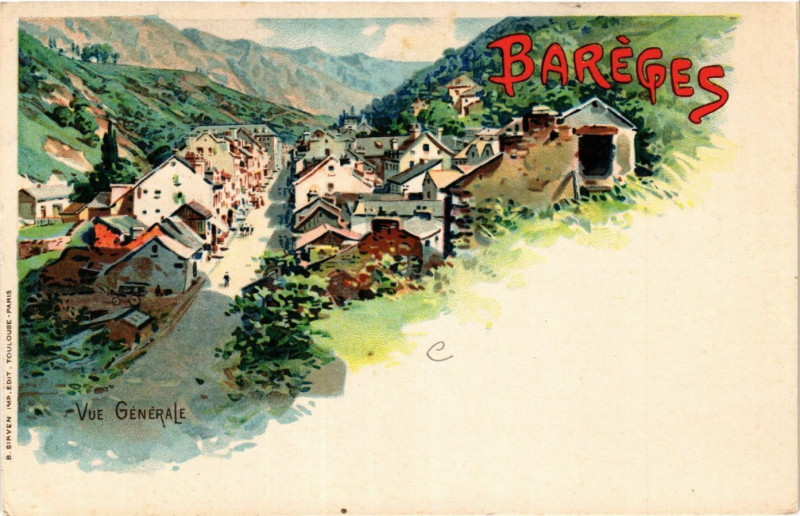 Carte postale ancienne Bareges Vue générale à Barèges