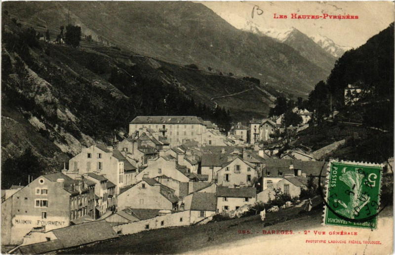Carte postale ancienne Bareges Vue générale à Barèges