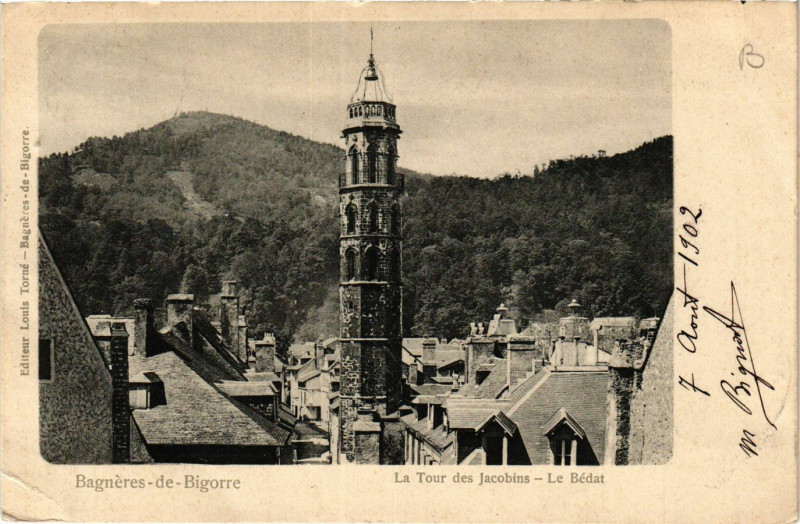 Carte postale ancienne Bagneres-de-Bigorre La Tour des Jacobins-Le Bedat à Bagnères-de-Bigorre