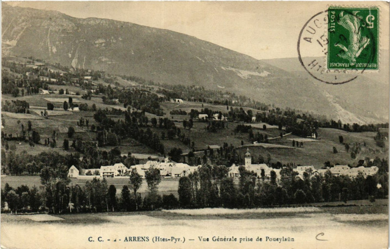 Carte postale ancienne Arrens Vue générale à Ens
