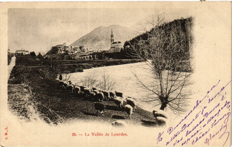 Carte postale ancienne La Vallée de Lourdes à Lourdes