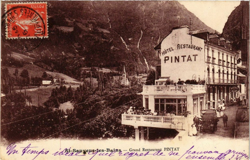 Carte postale ancienne Saint-Sauveur-les-Bains Grand Restaurant Pintat