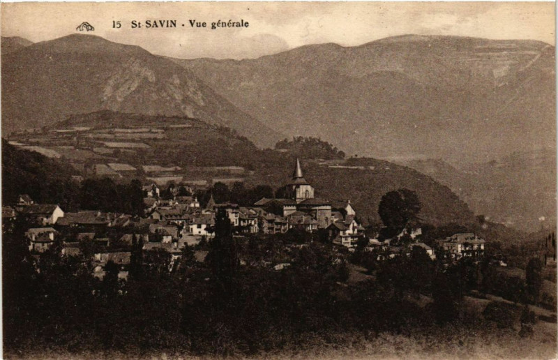 Carte postale ancienne Saint-Savin Vue générale à Saint-Savin